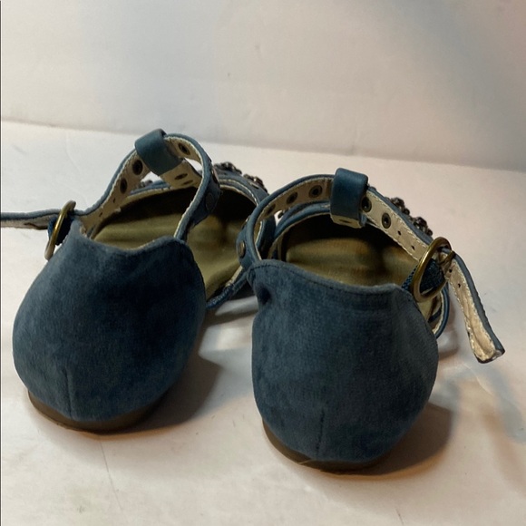 Joyfolie Blue Studded T-Strap Flats size 10 - Picture 4 of 6